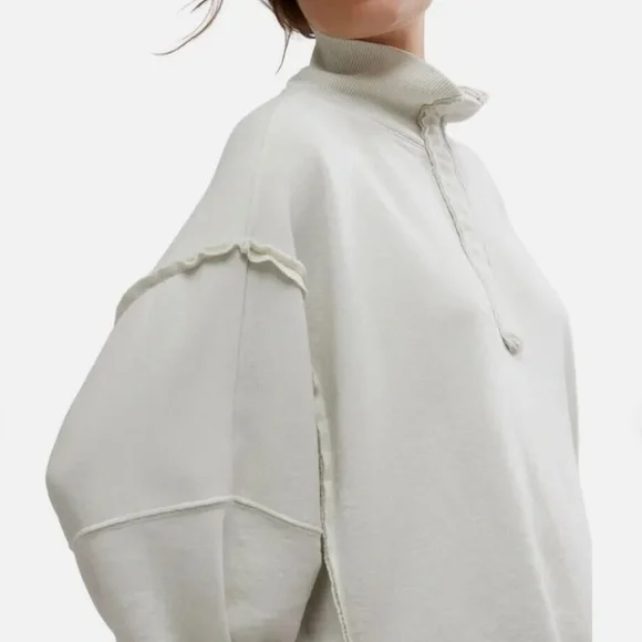 FP We The Free Camden Henley Sweatshirt in Grey Opal sz lg NWT - Picture 4 of 9